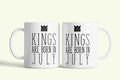 Kings are born in July - júliusi királyok bögre, fehér kerámia, egyedi nyomtatott mintával