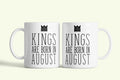Kings are born in August - augusztusi királyok bögre, fehér kerámia, egyedi nyomtatott mintával