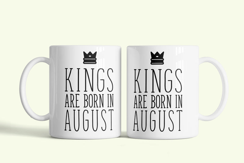 Kings are born in August - augusztusi királyok bögre, fehér kerámia, egyedi nyomtatott mintával