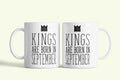 Kings are born in September - szeptemberi királyok bögre, fehér kerámia, egyedi nyomtatott mintával