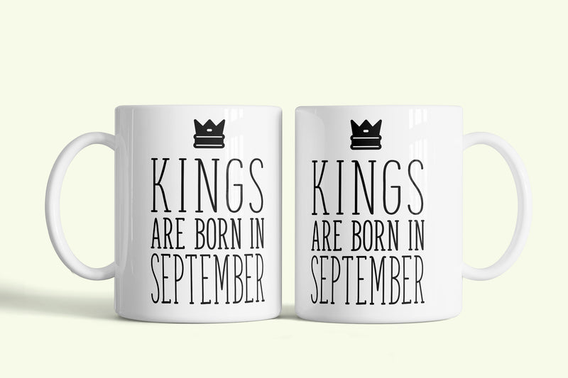 Kings are born in September - szeptemberi királyok bögre, fehér kerámia, egyedi nyomtatott mintával
