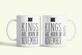 Kings are born in November - novemberi királyok bögre, fehér kerámia, egyedi nyomtatott mintával