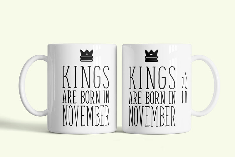 Kings are born in November - novemberi királyok bögre, fehér kerámia, egyedi nyomtatott mintával