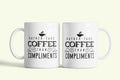 Angol feliratos bögre „Rather take coffee than compliments”, fehér kerámia, egyedi nyomtatott mintával