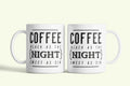 Angol feliratos bögre „Coffee black as the night”, fehér kerámia, egyedi nyomtatott mintával