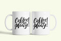 Angol feliratos bögre „Coffee please!”, fehér kerámia, egyedi nyomtatott mintával