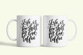 Angol feliratos bögre „Life is too short for bad coffee”, fehér kerámia, egyedi nyomtatott mintával