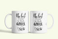 Angol feliratos bögre „The best time to drink coffee is now”, fehér kerámia, egyedi nyomtatott mintával