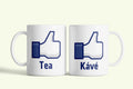 Like Tea-Kávé bögre, fehér kerámia, egyedi nyomtatott mintával