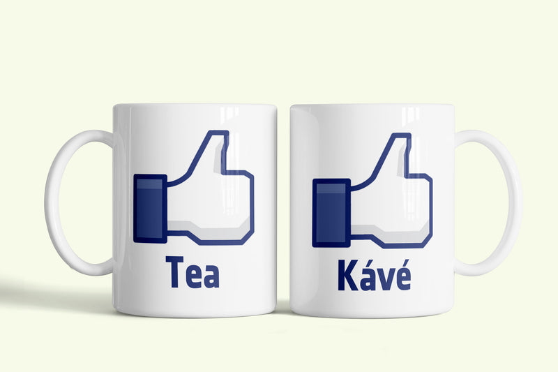 Like Tea-Kávé bögre, fehér kerámia, egyedi nyomtatott mintával