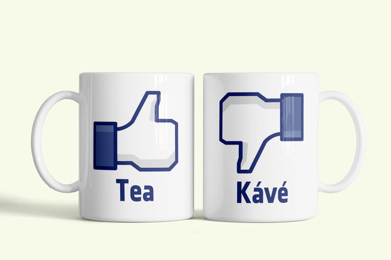 Like Tea - Dislike Kávé bögre, fehér kerámia, egyedi nyomtatott mintával