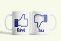 Dislike Tea - Like Kávé bögre, fehér kerámia, egyedi nyomtatott mintával