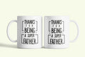 Angol feliratos bögre „Thanks for being a super father”, fehér kerámia, egyedi nyomtatott mintával