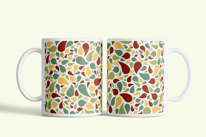 Szív sejt bögre, fehér kerámia, egyedi nyomtatott mintával