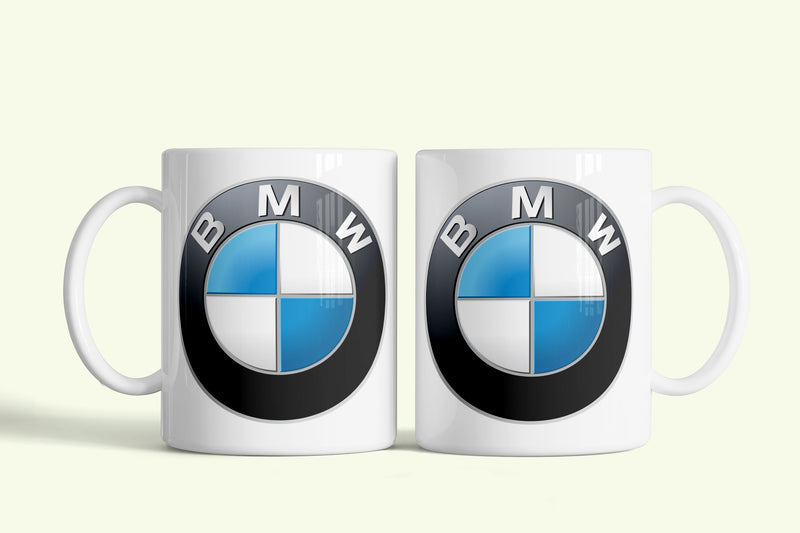 BMW bögre klasszikus logóval, fehér kerámia, egyedi nyomtatott mintával