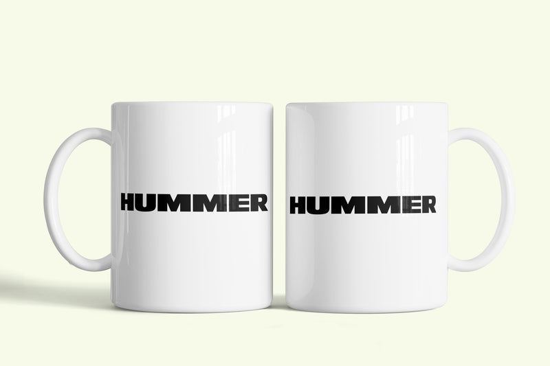 Hummer bögre, fehér kerámia, egyedi nyomtatott mintával
