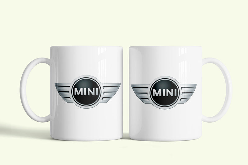 Mini bögre, fehér kerámia, egyedi nyomtatott mintával