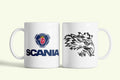 Scania Trucks bögre, fehér kerámia, egyedi nyomtatott mintával