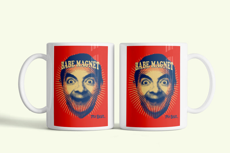 Csajmágnes - Mr. Bean bögre, fehér kerámia, egyedi nyomtatott mintával