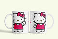 Hello Kitty bögre, fehér kerámia, egyedi nyomtatott mintával