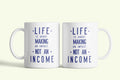 Angol feliratos bögre „Life is about making an impact”, fehér kerámia, egyedi nyomtatott mintával