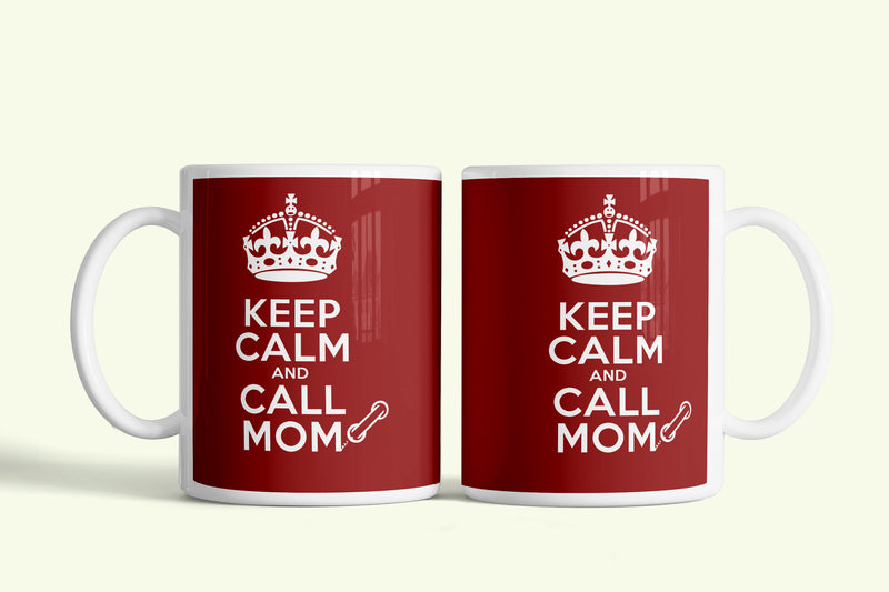 Keep Calm and Call Mom bögre több színben, fehér kerámia, egyedi nyomtatott mintával