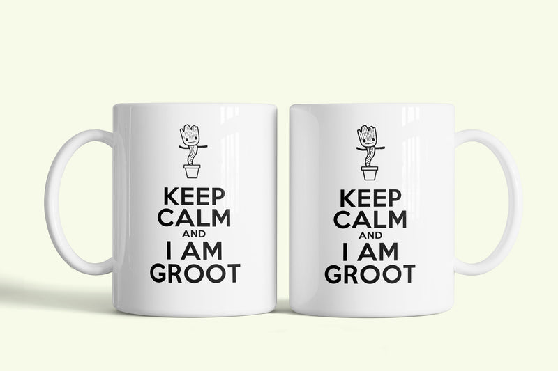 Keep Calm and I am Groot bögre több színben, fehér kerámia, egyedi nyomtatott mintával