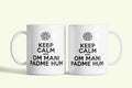 Keep Calm and Om Mani Padme hum bögre több színben, fehér kerámia, egyedi nyomtatott mintával