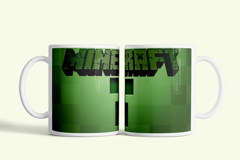 Minecraft bögre zöld creeper mintával, fehér kerámia, egyedi nyomtatott mintával