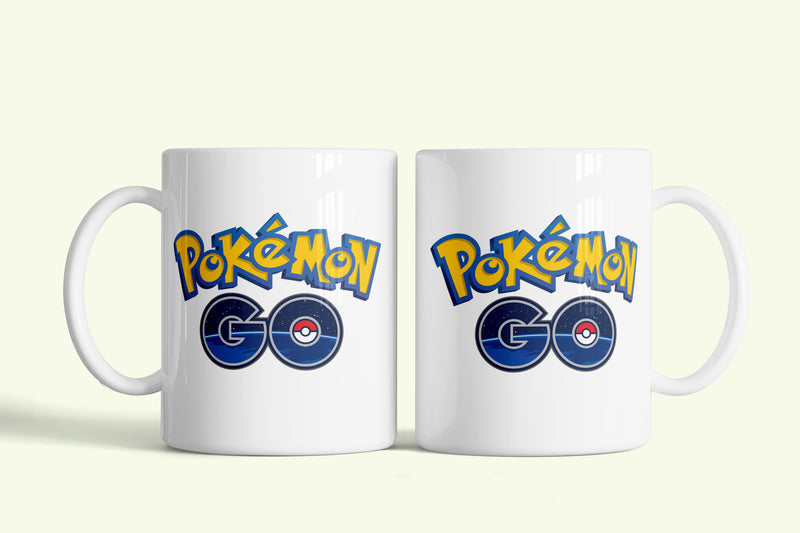Pokemon GO bögre fehér, logóval, fehér kerámia, egyedi nyomtatott mintával