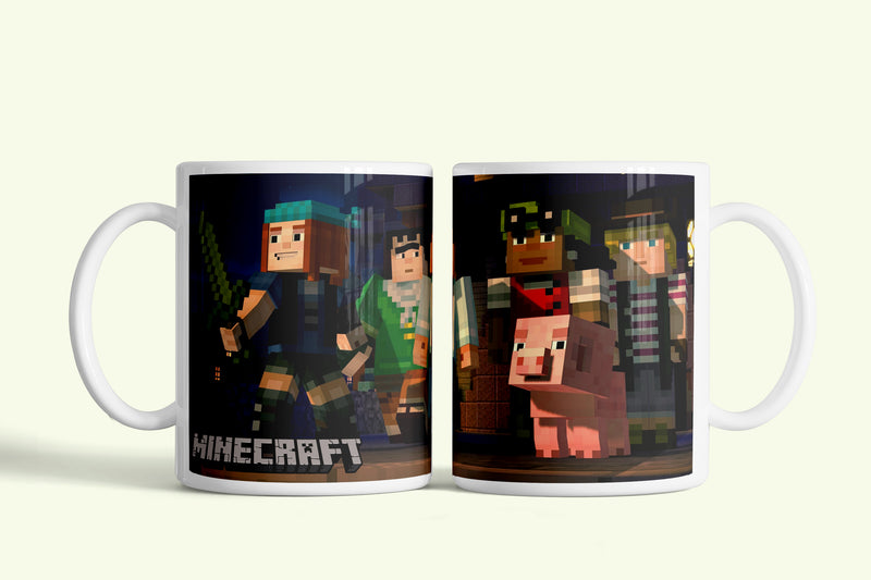 Minecraft bögre Story Mode szereplőkkel, fehér kerámia, egyedi nyomtatott mintával