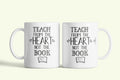 Angol feliratos bögre tanároknak „Teach from the heart”, fehér kerámia, egyedi nyomtatott mintával