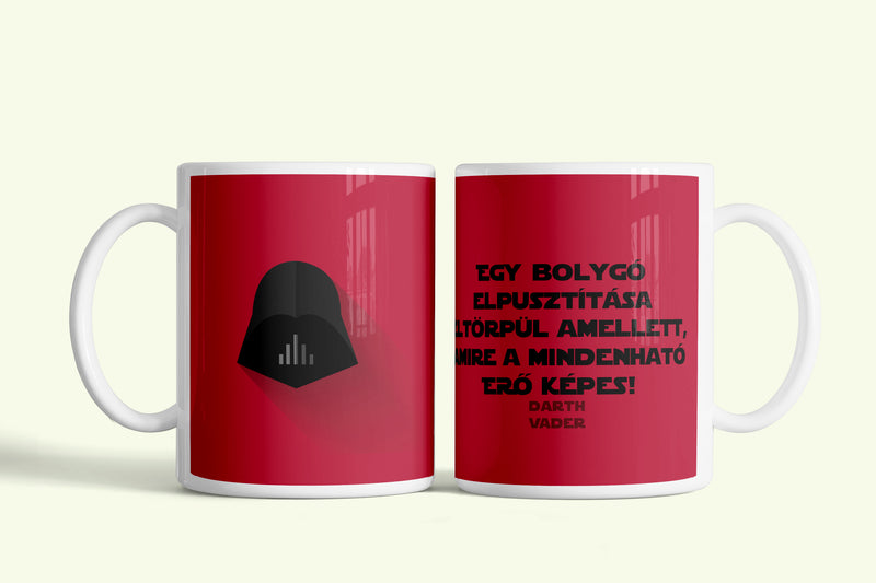 Darth Vader gondolatai bögre, fehér kerámia, egyedi nyomtatott mintával