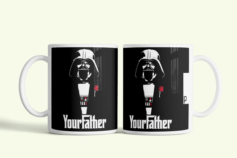 Don Darth Vader bögre, fehér kerámia, egyedi nyomtatott mintával