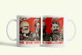 Marx, Engels, Lenin, Sztálin bögre, fehér kerámia, egyedi nyomtatott mintával