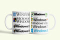 Windows logók bögre, fehér kerámia, egyedi nyomtatott mintával