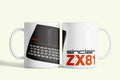 ZX81 bögre, fehér kerámia, egyedi nyomtatott mintával