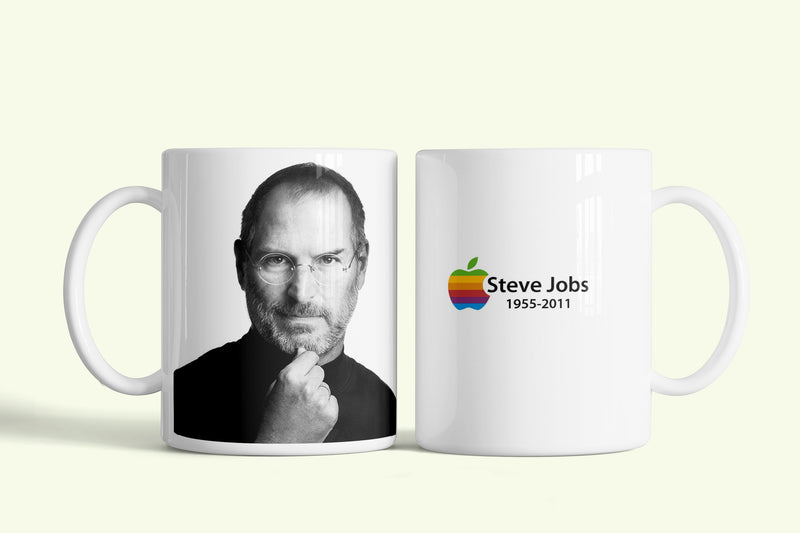 Steve Jobs - Apple bögre, fehér kerámia, egyedi nyomtatott mintával