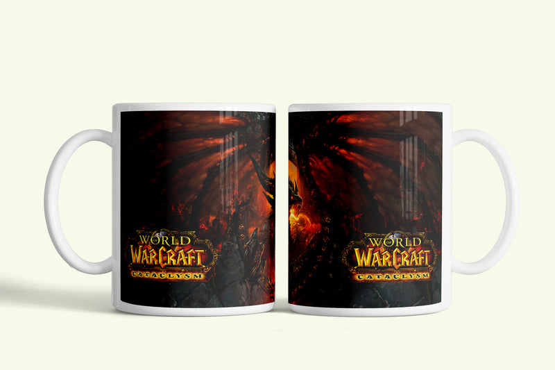 World of Warcraft - Cataclysm bögre, fehér kerámia, egyedi nyomtatott mintával