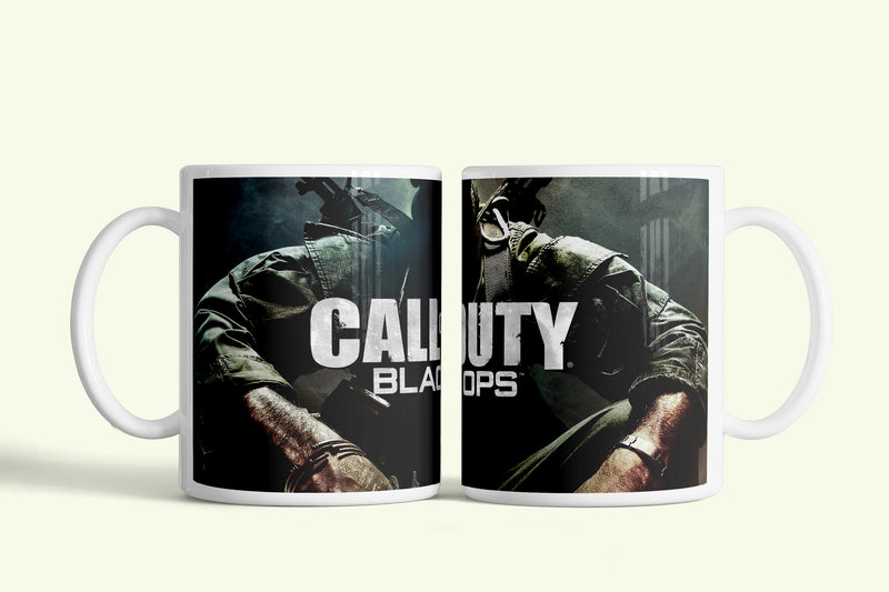Call of Duty bögre Black Ops, fehér kerámia, egyedi nyomtatott mintával