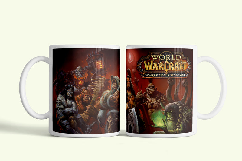 World of Warcraft Draenor logo bögre, fehér kerámia, egyedi nyomtatott mintával