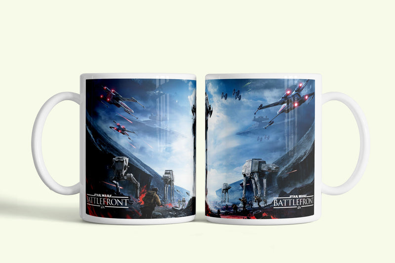 Star Wars Battlefront bögre Hoth csatával, fehér kerámia, egyedi nyomtatott mintával