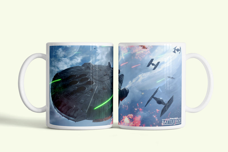 Star Wars Battlefront bögre Ezeréves Sólyommal, fehér kerámia, egyedi nyomtatott mintával