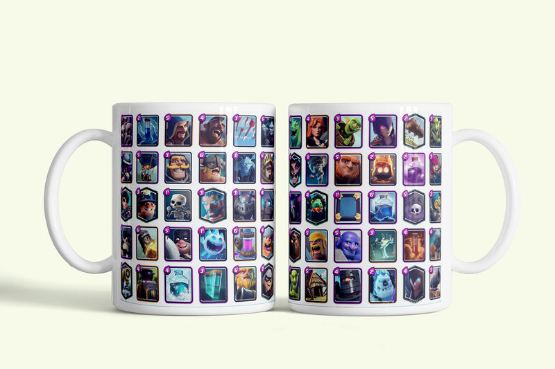 Clash Royale karakterek bögre, fehér kerámia, egyedi nyomtatott mintával