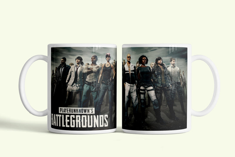 Playerunknown's Battlegrounds bögre, fehér kerámia, egyedi nyomtatott mintával