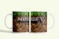 Minecraft bögre fűkocka mintával, fehér kerámia, egyedi nyomtatott mintával