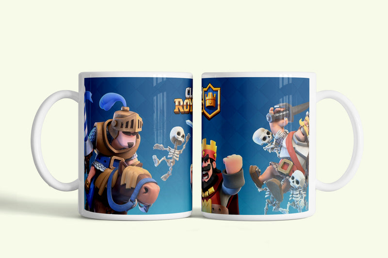 Clash Royale bögre, fehér kerámia, egyedi nyomtatott mintával