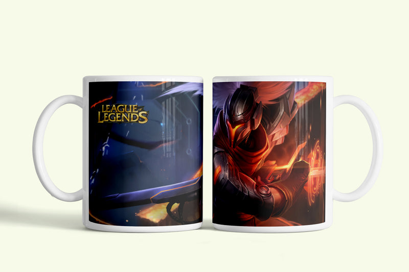 League of Legends Project Yausi bögre, fehér kerámia, egyedi nyomtatott mintával